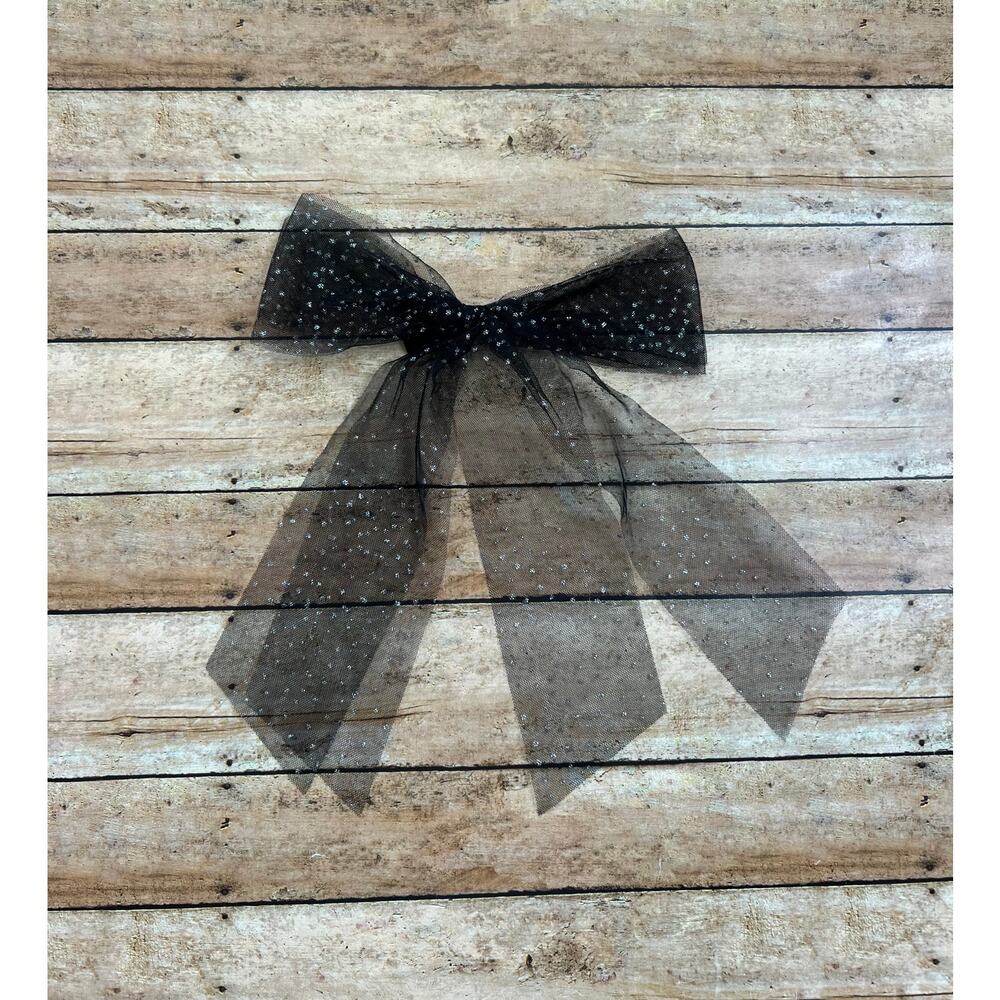 Posh Peanut Black Glitter Shimmer Bow
